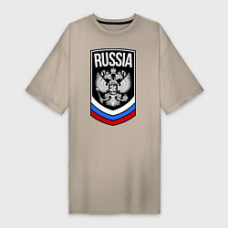 Футболка женская-платье Russia, цвет: миндальный