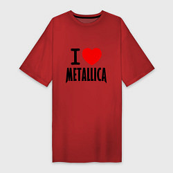 Футболка женская-платье I love Metallica, цвет: красный