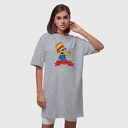 Футболка женская-платье Bart Simpson: Peace, цвет: меланж — фото 2