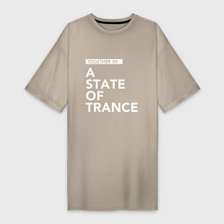 Футболка женская-платье Together in A State of Trance, цвет: миндальный