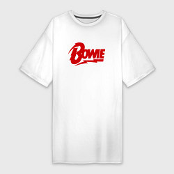 Футболка женская-платье Bowie Logo, цвет: белый