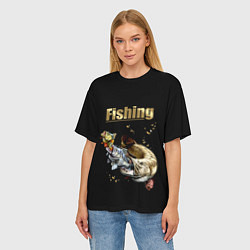 Футболка оверсайз женская Gold Fishing, цвет: 3D-принт — фото 2