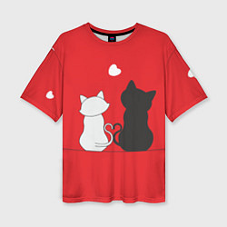 Женская футболка оверсайз Cat Love