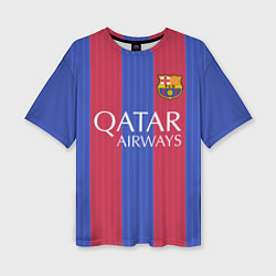 Футболка оверсайз женская FCB Messi: Qatar Airways, цвет: 3D-принт