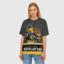 Футболка оверсайз женская Boston Bruins, цвет: 3D-принт — фото 2