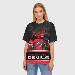 Футболка оверсайз женская New Jersey Devils, цвет: 3D-принт — фото 2