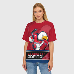 Футболка оверсайз женская Washington Capitals, цвет: 3D-принт — фото 2