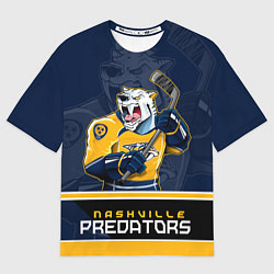 Футболка оверсайз женская Nashville Predators, цвет: 3D-принт