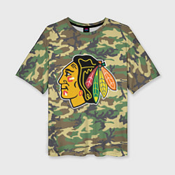 Женская футболка оверсайз Blackhawks Camouflage