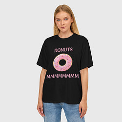Футболка оверсайз женская Donuts, цвет: 3D-принт — фото 2