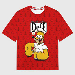 Футболка оверсайз женская Duff Beer, цвет: 3D-принт