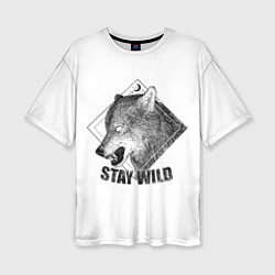 Женская футболка оверсайз Stay Wild