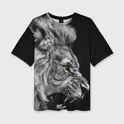 Женская футболка оверсайз Оскал льва