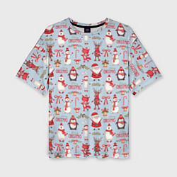 Женская футболка оверсайз Рождественская Милота