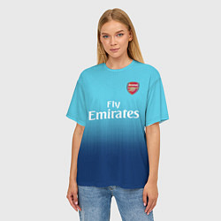 Футболка оверсайз женская Arsenal FC: Ozil Blue Away 17/18, цвет: 3D-принт — фото 2