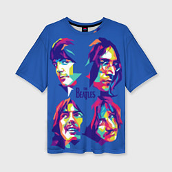 Футболка оверсайз женская The Beatles: Faces, цвет: 3D-принт