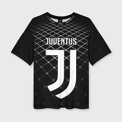 Футболка оверсайз женская FC Juventus: Black Lines, цвет: 3D-принт