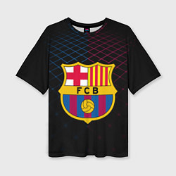 Футболка оверсайз женская FC Barcelona Lines, цвет: 3D-принт