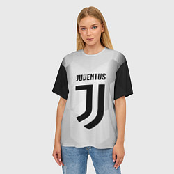 Футболка оверсайз женская FC Juventus: Silver Original, цвет: 3D-принт — фото 2