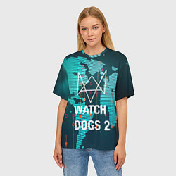 Футболка оверсайз женская Watch Dogs 2: Network Hack, цвет: 3D-принт — фото 2