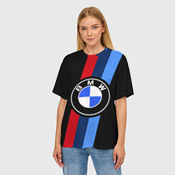 Футболка оверсайз женская BMW 2021 M SPORT БМВ М СПОРТ, цвет: 3D-принт — фото 2