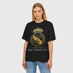 Футболка оверсайз женская FC Real Madrid: Gold Edition, цвет: 3D-принт — фото 2