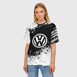 Футболка оверсайз женская Volkswagen: Black Spray, цвет: 3D-принт — фото 2