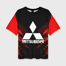 Женская футболка оверсайз Mitsubishi: Red Anger