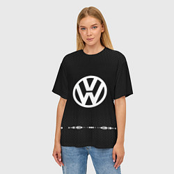 Футболка оверсайз женская Volkswagen: Black Abstract, цвет: 3D-принт — фото 2