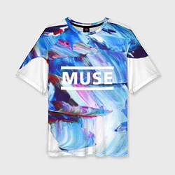 Женская футболка оверсайз MUSE: Blue Colours