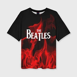 Женская футболка оверсайз The Beatles: Red Flame