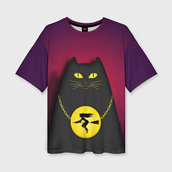 Футболка оверсайз женская Кот Бегемот, цвет: 3D-принт