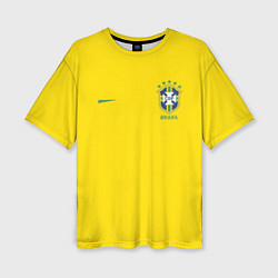 Футболка оверсайз женская Сборная Бразилии, цвет: 3D-принт