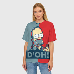Футболка оверсайз женская Homer Simpson DOH!, цвет: 3D-принт — фото 2