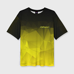 Женская футболка оверсайз Cyberpunk 2077: Yellow Poly