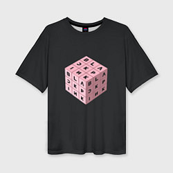 Футболка оверсайз женская Black Pink Cube, цвет: 3D-принт