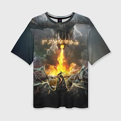 Женская футболка оверсайз TES: Dragon Flame