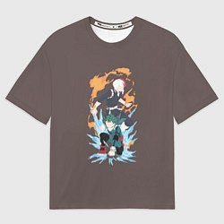 Женская футболка оверсайз Deku & Shouto