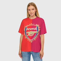 Футболка оверсайз женская FC Arsenal - emblem, цвет: 3D-принт — фото 2