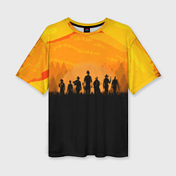 Женская футболка оверсайз Red Dead Redemption: Orange Sun