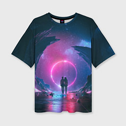 Женская футболка оверсайз Любовь в космосе
