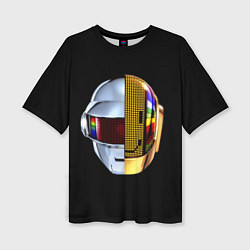 Футболка оверсайз женская Daft Punk: Smile Helmet, цвет: 3D-принт