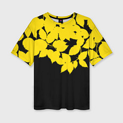 Футболка оверсайз женская Желтые Листья - Минимализм, цвет: 3D-принт