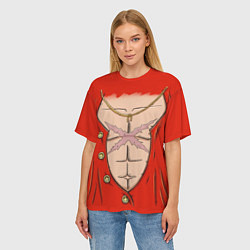 Футболка оверсайз женская One Piece грудь Луффи со шляпой для косплея, цвет: 3D-принт — фото 2