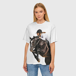 Футболка оверсайз женская Наездница, цвет: 3D-принт — фото 2