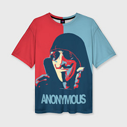 Футболка оверсайз женская Anonymous поп арт мем, цвет: 3D-принт