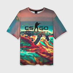 Женская футболка оверсайз CS GO logo abstract