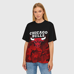 Футболка оверсайз женская CHICAGO BULLS, цвет: 3D-принт — фото 2