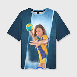 Футболка оверсайз женская Гандболистка, цвет: 3D-принт