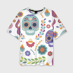 Женская футболка оверсайз Мексиканские мотивы